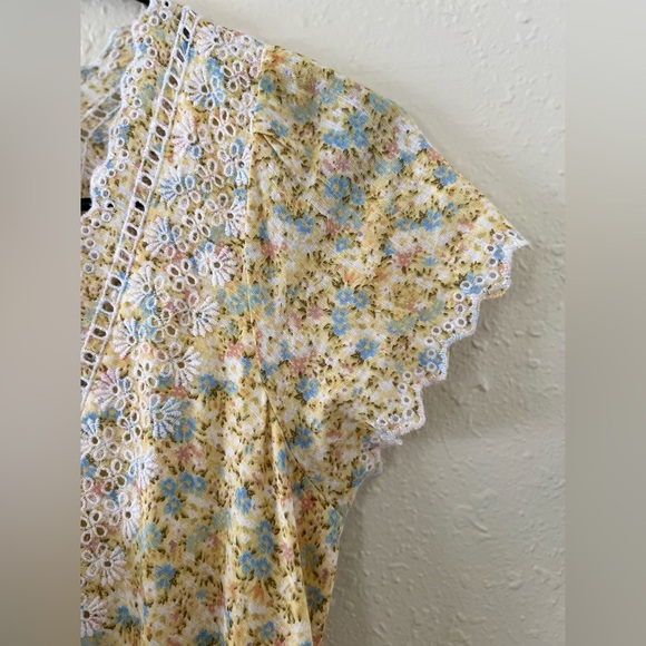 American Eagle Outfitters Yellow Flutter Sleeve Mini Dress - Picture 6 of 8